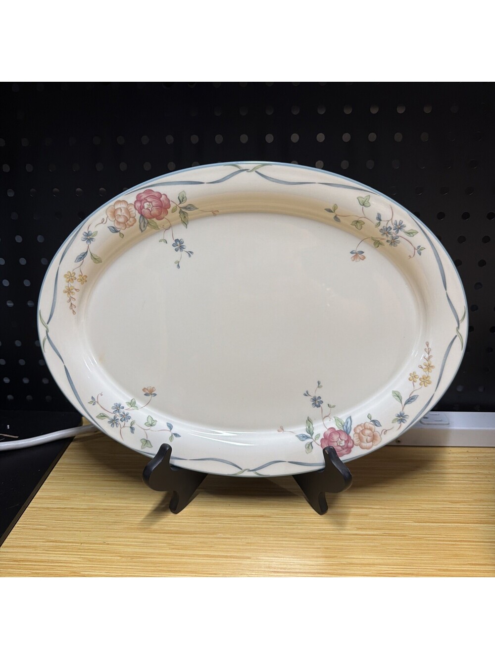 VTG Lenox Country Cottage Courtyard Chinastone 14" Oval Platter *